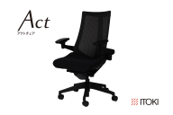 イトーキ アクトチェア ブラック オフィスチェア[メッシュ・ハイバック / ウレタンキャスター / 4Dリンクアームレスト / 快適な座り心地 / 通気性・メッシュ素材 / フレキシブルバックレスト / 360°回転 / 11.5cm座面上下昇降 / 完成品 / 日本製・こだわりの品質]ゲーミングチェア KG477JEMT1T1Z1F (KG477JEM1T1T1Z1)[EI114W]