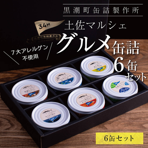 RHT021　グルメ缶詰6缶セット〈黒潮町共通返礼品〉防災 故郷納税 缶詰 食べくらべ 詰め合わせ 魚 国産《7大アレルゲン不使用・完全専用ライン・衛生管理》 139733 - 高知県芸西村
