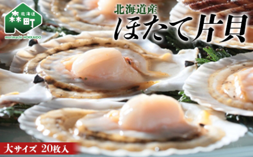 北海道産 ほたて片貝 大サイズ(20枚入) ＜ワイエスフーズ＞ 森町 ほたて 帆立 ホタテ 海産物 魚貝類 ふるさと納税 北海道 mr1-0880 1397968 - 北海道森町