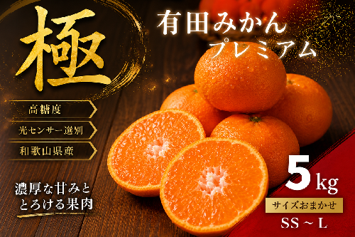 ＼光センサー選別／極 有田みかんプレミアム 約5kg【光センサー 高糖度選別品】2S～Lの小玉サイズ 有機質肥料100% | 光センサー選別 温州みかん みかん 高糖度 柑橘 果物 フルーツ 甘い◇ 1399212 - 和歌山県美浜町