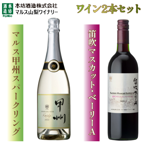 「マルス甲州スパークリング」「笛吹マスカット・ベーリーA」FDK002 1401299 - 山梨県富士河口湖町
