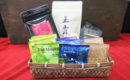 プレミアム ドリップコーヒー 紅茶 & 玉露 ティーバッグ 6種セット 緑茶 茶葉 詰め合わせ 焙煎 静岡 飲み比べ コーヒー 珈琲 1404489 - 静岡県菊川市