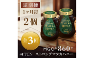 ＜毎月定期便＞ストロングマヌカハニー＜MGO860+＞500g×2個　全3回【4050133】