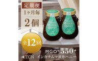 ＜毎月定期便＞インカナム マヌカハニー＜MGO550+＞500g×2個　全12回【4050140】