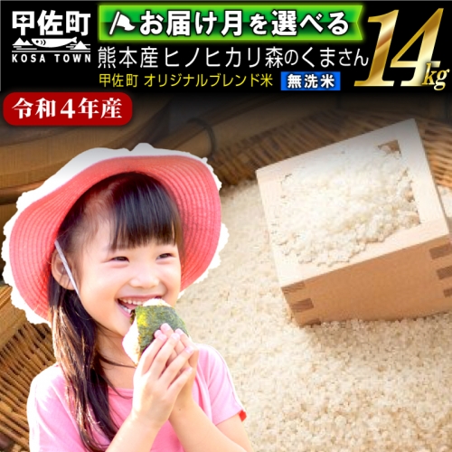 【R４年１月以降お届け月指定可能】【令和３年度産新米・無洗米】熊本県産　14kg　甲佐米（7.0kg×2袋）