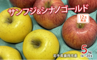 【12月発送】盛岡市産 田村ふぁーむ 家庭用 完熟りんごサンふじ＆シナノゴールド5kg（14～20玉）