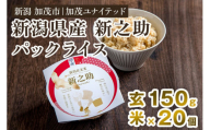 新潟県産 新之助 玄米パックライス（150g×20個入） 新潟産米 自宅で簡単 パックごはん 時短 贈り物にも ブランド米 加茂市 加茂ユナイテッド