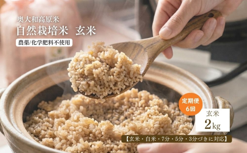 【定期便6回】【令和8年産】自然栽培米 2kg｜選べる 玄米・分づき・白米／ 無農薬 米 お米 一等米 こめ コメ 国産 新米 玄米 農家やまおか 除草剤 肥料不使用 奈良県 宇陀市 ふるさと納税 1415587 - 奈良県宇陀市