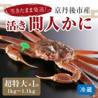 かに卸し問屋がお届け・浜競り厳選！幻の活間人ガニ 1ｋｇ～1.1ｋｇ 超特大サイズ（11月発送）／北畿水産