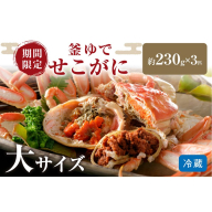 【12月発送】先行予約！山陰日本海冬の味覚　釜ゆでせこがに　食べ応えのある大サイズ3匹入り/北畿水産