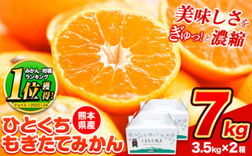 訳あり みかん ひとくちもぎたてみかん 約 7kg (3.5kg×2箱) S-3Sサイズ 訳あり ご家庭用 熊本県産 （荒尾市産含む） 期間限定 フルーツ 果物 旬 冬 柑橘 小玉 みかん《7-14日以内に出荷予定(土日祝除く)》