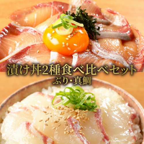 【冷凍】日向灘ぶりと真鯛の漬け丼2種食べ比べセット100g×8袋 N019-YA948 142073 - 宮崎県延岡市