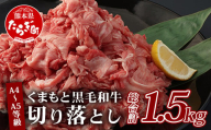 【2024年10月発送】A4～A5等級 くまもと黒毛和牛 切り落とし 合計約1.5kg（300g×5パック）【 国産 牛肉 牛 小分け 熊本県産 熊本県 熊本 ブランド牛 霜降り お肉 肉 高級 柔らかいお肉 切り落とし 黒毛和牛 和牛 】 085-0654-10