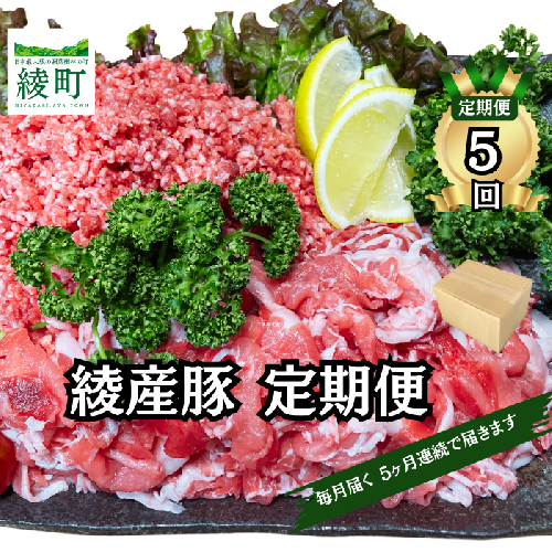 綾町産 豚こま＆ミンチ1.5kg【全5回定期便】（0023-009） 1422359 - 宮崎県綾町