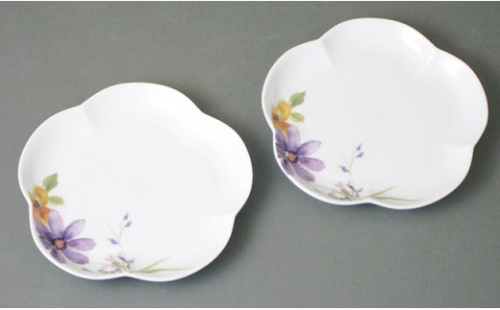 有田焼 花かれんアプリコット皿 (S) (2枚組) 大慶 A17-4 1422715 - 佐賀県有田町