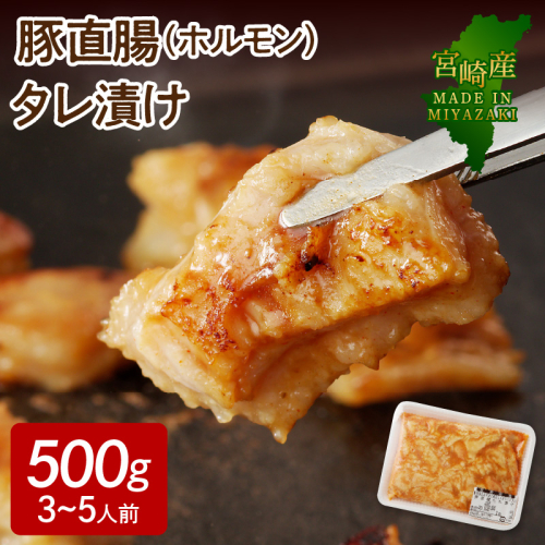 【宮崎産】豚直腸(ホルモン)タレ漬け500g(3～5人前)N061-YA0456 142451 - 宮崎県延岡市