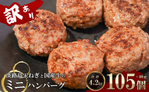 訳アリ 淡路島玉ねぎと国産牛のミニハンバーグ4.2kg　40ｇ×105個 1427315 - 兵庫県淡路市