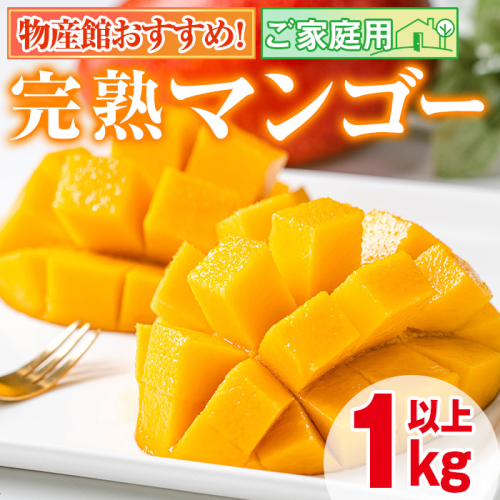 【0145910a】＜先行予約・数量限定＞南国鹿児島県産の太陽の恵み！完熟マンゴー(計1kg以上・2-3個入り) 果物 フルーツ 果実 デザート 国産 冷蔵 【東串良物産館ルピノンの里】 14275 - 鹿児島県東串良町