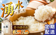 【令和6年度産】【12回定期便】 湧水米＜なつほのか＞5kg×12回 お米 米 こめ お米 白米 精米 甘い 国産 5kg 定期便 東彼杵町/木場みのりの会 [BAV045]