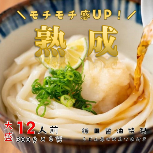 しあわせ製麺の『本場讃岐純生熟成うどん』大盛12人前　鎌田醤油特製うどんつゆ付き【A-117】 1434684 - 香川県多度津町