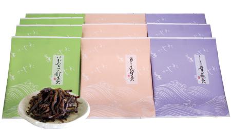 F-21 室津かじたの「いかなご釘煮」50g×4袋、「あみえび甘煮」70g×3袋、「しらす山椒煮」70g×3袋 143506 - 兵庫県たつの市