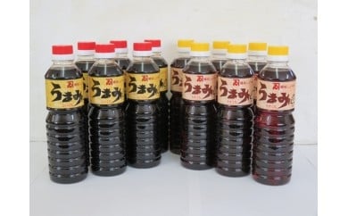 【うすくち醤油発祥の地・たつの市】F-29 カネヰ醤油セット　うまみ500ml こいくち6本、うすくち6本 143514 - 兵庫県たつの市