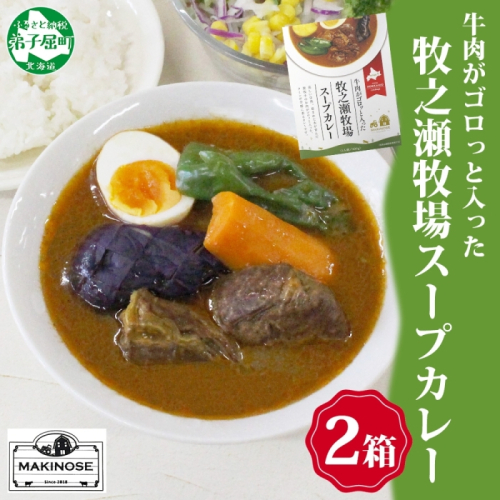 3021. ビーフ スープカレー 300g 2袋 カレー ビーフカレー スープ 牛 牛肉 放牧牛 牧場 レトルトカレー レトルト食品 レトルト 湯煎 レンジ 牧之瀬牧場 送料無料 北海道 弟子屈町 1435725 - 北海道弟子屈町