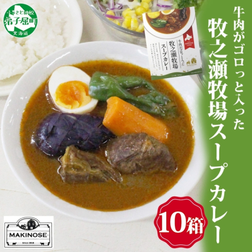 3023. ビーフ スープカレー 300g 10袋 カレー ビーフカレー スープ 牛 牛肉 放牧牛 牧場 レトルトカレー レトルト食品 レトルト 湯煎 レンジ 牧之瀬牧場 送料無料 北海道 弟子屈町 1435727 - 北海道弟子屈町