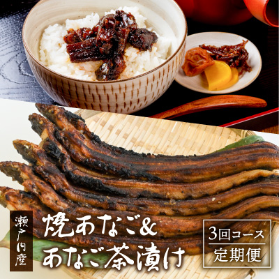 E-5 【定期便３回コース】瀬戸内産『焼あなご』５～6本(自家製タレ付き)と『あなご茶漬け』60g×2袋セット 143581 - 兵庫県たつの市