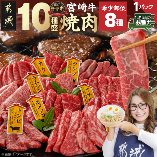 宮崎牛食べ比べ10種盛り焼肉セット≪みやこんじょ快速便≫_17-3102-R 1440227 - 宮崎県都城市