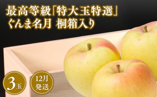 12月発送 最高等級「特大玉特選」ぐんま名月 3玉 桐箱入 1442133 - 青森県平川市