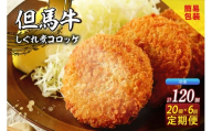 【定期便・全6回】【但馬牛しぐれ煮コロッケ 20個入 冷凍】ご入金確認後、2ヶ月に1回、計6回発送いたします 上田畜産 最高級 但馬牛 牛すじ しぐれ煮 旨味たっぷり 極上コロッケ リピーター お取り寄せサイトで20分で1000個が完売 大人気 ふるさと納税 おすすめ 返礼品 兵庫県 香美町 小代 松田屋 89000円 47-08