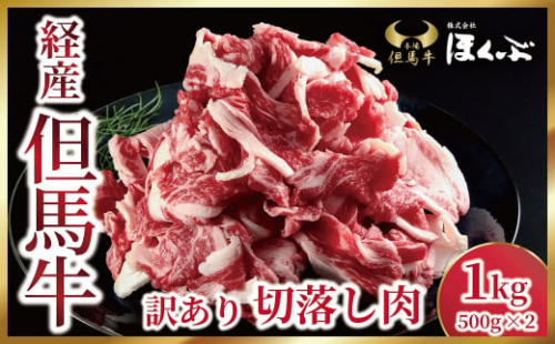 経産但馬牛 訳あり 切落し肉 1kg（500g×2P） 但馬牛 和牛 国産 黒毛和牛 経産牛 バラ 切り落とし 1,000g 冷凍 すき焼き 肉じゃが 但馬牛のほくぶ 【AS2C23】 1445754 - 兵庫県朝来市