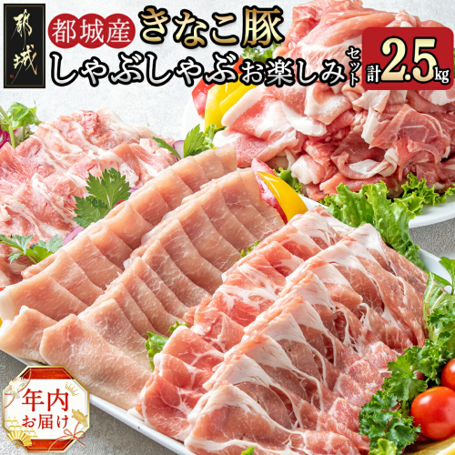 【年内お届け】「きなこ豚」しゃぶしゃぶ詰合せ2.5kg≪2024年12月20日～31日お届け≫_MA-1202-HNY 1448522 - 宮崎県都城市