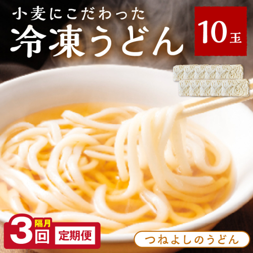 京丹後つねよしの冷凍うどん 10玉入り（10食分）（隔月×3回）【うどん 冷凍うどん かんたん 簡単調理  鍋 カレーうどん 10食 個包装 釜揚げ  定期便 3回定期】
 1449138 - 京都府京丹後市