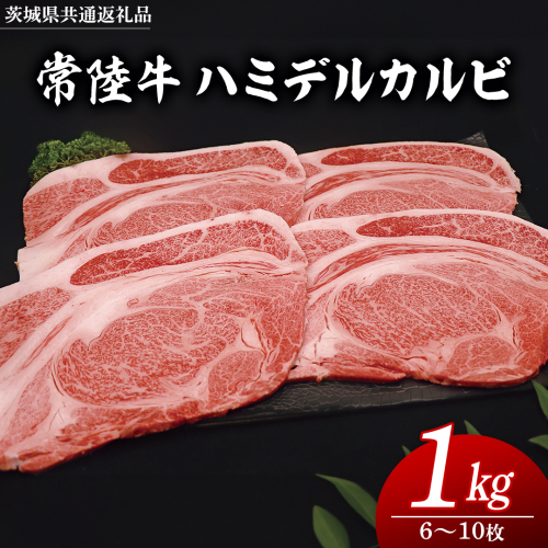 常陸牛 ハミデルカルビ 1kg （ 6～10枚 ） (茨城県共通返礼品) 国産 焼き肉 カブリ ゲタ リブ芯 リブ巻 中落ちカルビ バーベキュー BBQ お肉 ブランド牛 黒毛和牛 和牛 国産黒毛和牛 国産牛 牛肉 1450165 - 茨城県牛久市