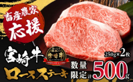 《2024年11月発送》【数量限定】宮崎牛ロースステーキ250g×2 合計500g_M132-014-D-nov