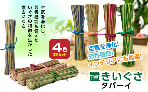 置きいぐさ（タバーイ）4本セット(赤、青、緑、ピンク) 1451458 - 熊本県八代市