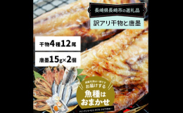 長崎加工の訳あり干物を4種類（12枚）詰め合わせ【内容例】あじ、さば、さわら、かます、さんま、れんこ鯛等【訳あり】身が割れ、目なしなどのキズ品。味は正規品と遜色ありません。魚種ごとに袋詰めいたしますの
