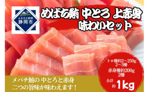 冷凍 鮪 メバチマグロ 味わいセット（中とろ＋上赤身）静岡市 天然 まぐろ トロ マグロ 厳選 海生水産 海の幸■ 1452595 - 静岡県静岡市