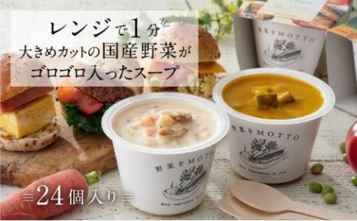 レンジで1分 野菜をMOTTO スープ 24個 セット レトルト インスタント 国産 ダイエット ベジMOTTOスープ  具だくさん 時短 手軽 1453108 - 静岡県静岡市