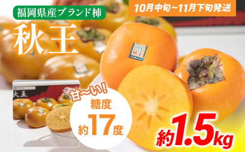 期間限定 福岡県産ブランド柿「秋王」 約1.5kg(4-6玉) 返礼品 お取り寄せグルメ お取り寄せ グルメ カキ かき 果物 フルーツ 南国フルーツ CO011 1455997 - 福岡県大木町