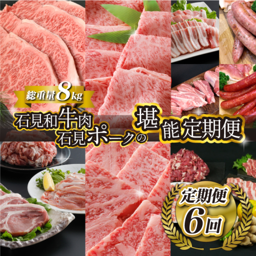 「定期便 全6回」邑南自慢 石見和牛肉・石見ポーク 堪能定期便 総重量8kg 1456239 - 島根県邑南町