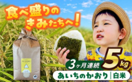 【3回定期便】 あいちのかおり　白米　5kg　お米　ご飯　愛西市／株式会社戸倉トラクター [AECS004]