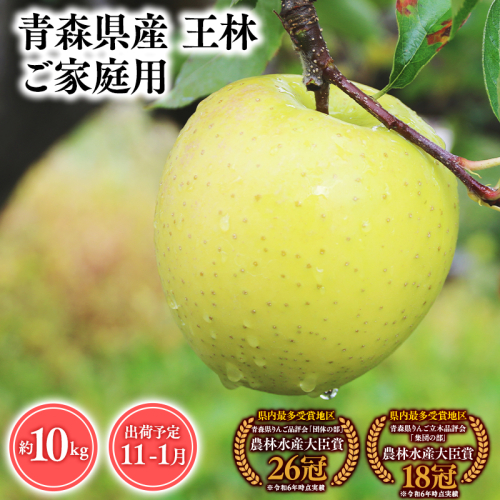 2025年産１１月～１月発送　【訳あり】家庭用王林10ｋｇ　【そと川りんご園・１１月・１２月・１月・青森県産・平川市・りんご・王林・10ｋｇ・訳あり・家庭用】 1457056 - 青森県平川市