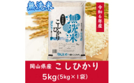 zz-121　お米　【無洗米】岡山県産こしひかり100%（令和6年産）5kg