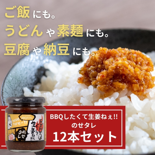 BBQしたくて生姜ねぇ!!のせタレ12本セット 【しょうが 国産 醤油漬け バーベキュー 焼肉 たれ ごはんのお供 お弁当 調味料 おつまみ 肴 薬味 隠し味 猪苗代町 福島県】 1457655 - 福島県猪苗代町