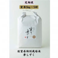 Ｇ−０８５．【定期便5回】特別栽培米(減農薬)『夢しずく』玄米(計25kg）