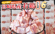 ＜宮崎県産若鶏切 もも肉 6kg（300g×20袋）＞ 翌月末迄に順次出荷 【 からあげ 唐揚げ カレー シチュー BBQ 煮物 チキン南蛮 小分け おかず おつまみ お弁当 惣菜 時短 炒め物 簡単料理 】