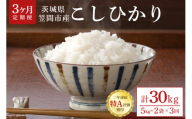 【3ヶ月定期便】令和6年産 コシヒカリ 茨城県 笠間市産 10kg (5kg×2袋) 計30kg 米 ご飯 新米